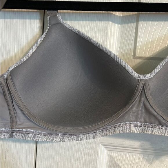 HANES Gray Heather Large Wireless Bra Soft Jersey Mesh Adjustable Lined - Picture 7 of 10